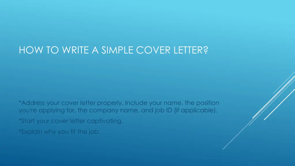 how to write a simple cover letter