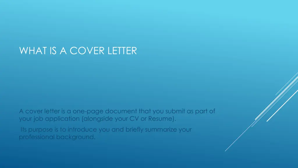 what is a cover letter