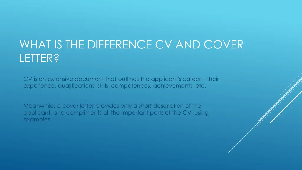 what is the difference cv and cover letter