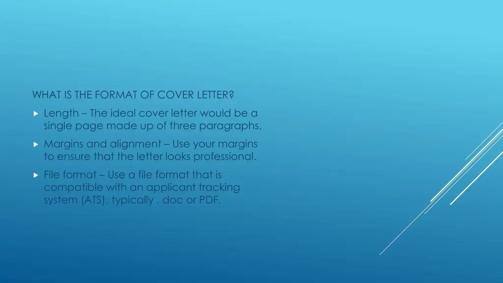 what is the format of cover letter