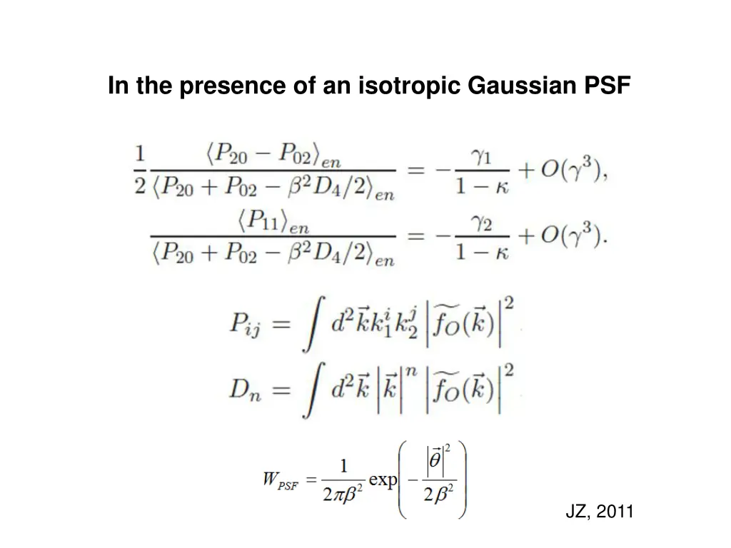 in the presence of an isotropic gaussian psf 1