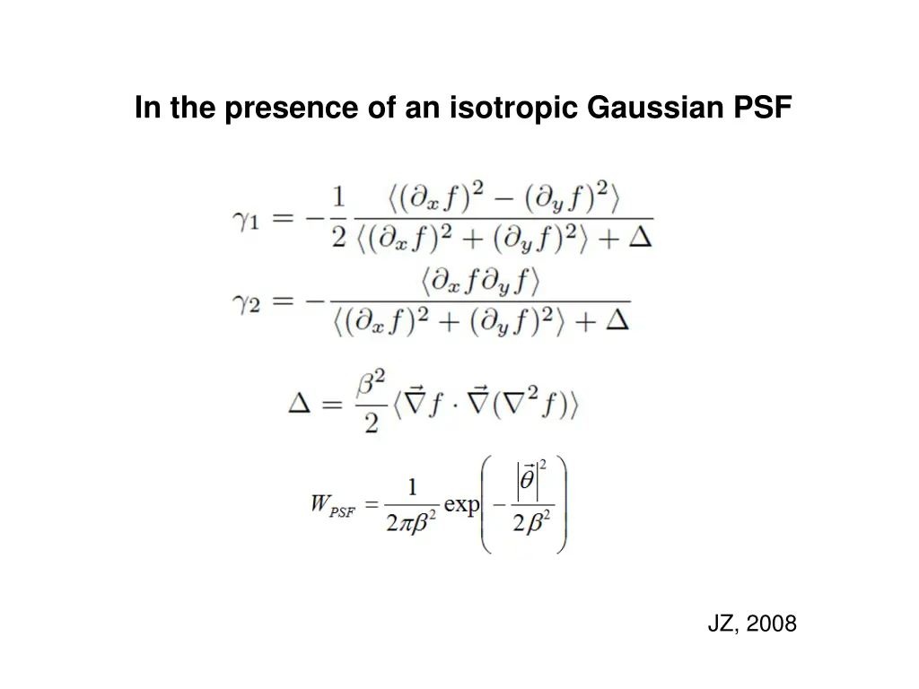 in the presence of an isotropic gaussian psf