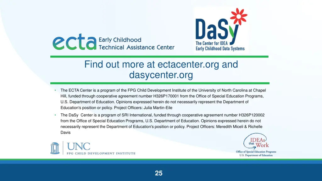 find out more at ectacenter org and dasycenter org