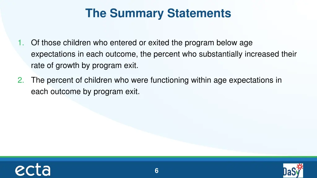 the summary statements