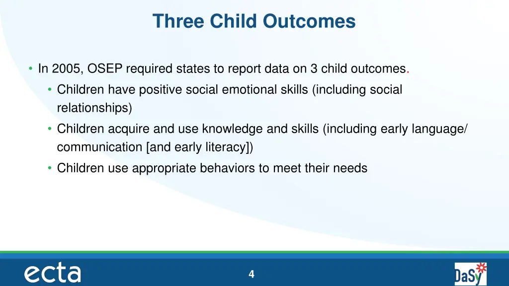 three child outcomes