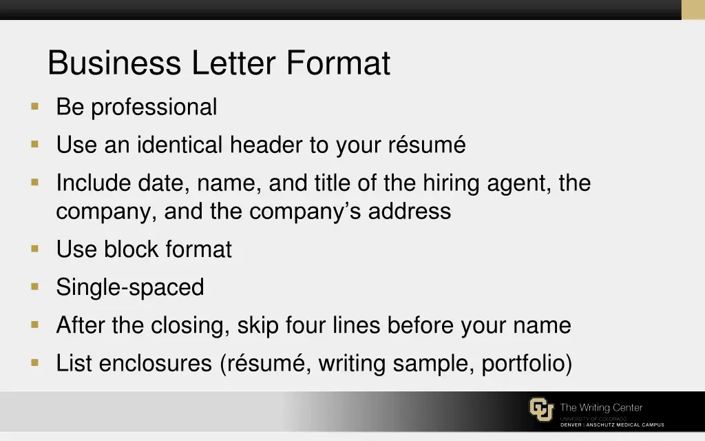 business letter format