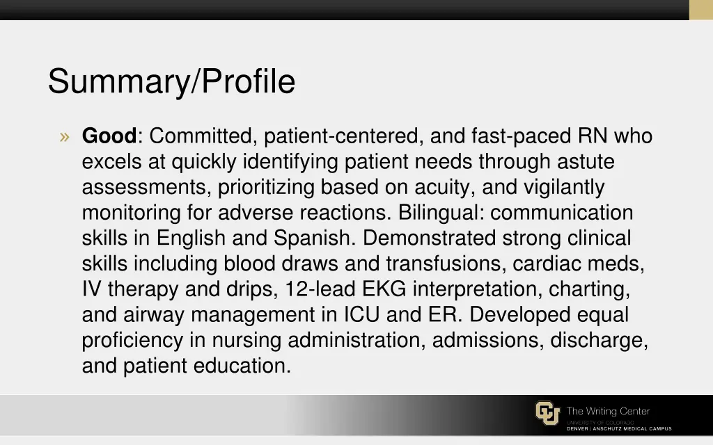 summary profile 1