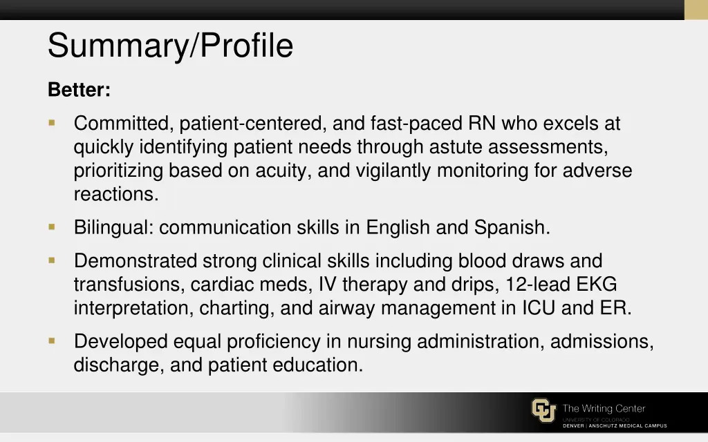 summary profile 2