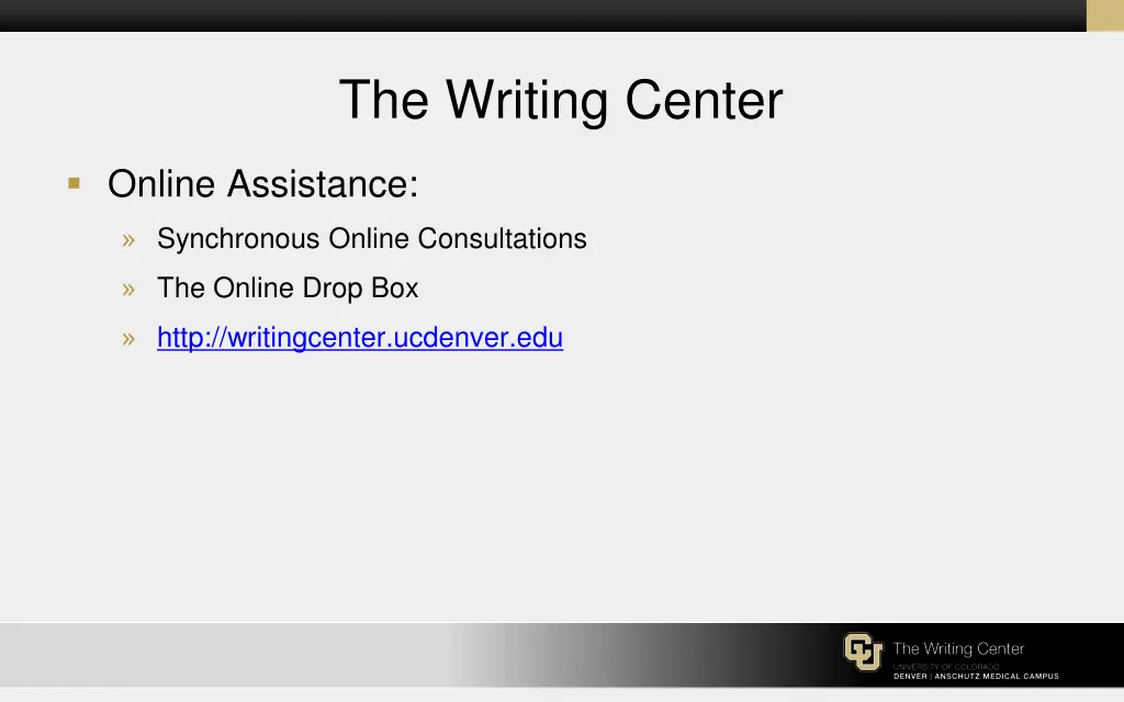 the writing center 1