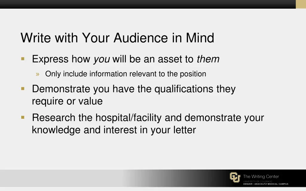 write with your audience in mind