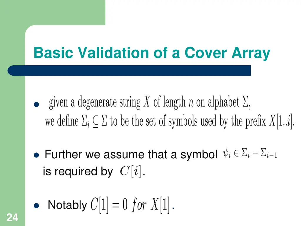 basic validation of a cover array 4