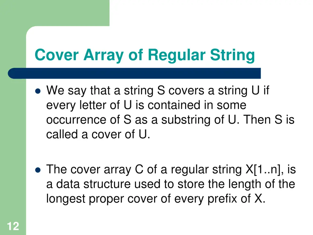 cover array of regular string 1