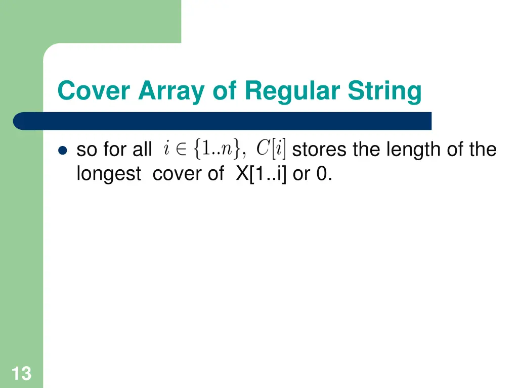 cover array of regular string 2