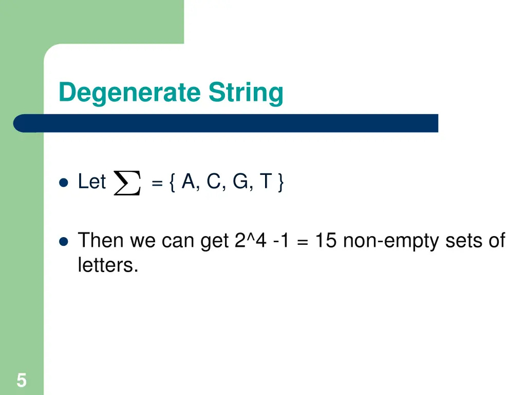 degenerate string 1