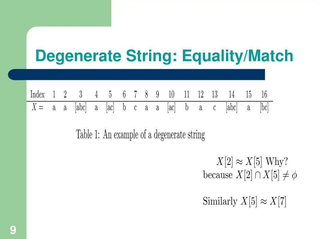 degenerate string equality match