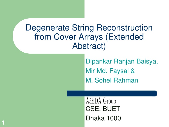 degenerate string reconstruction from cover