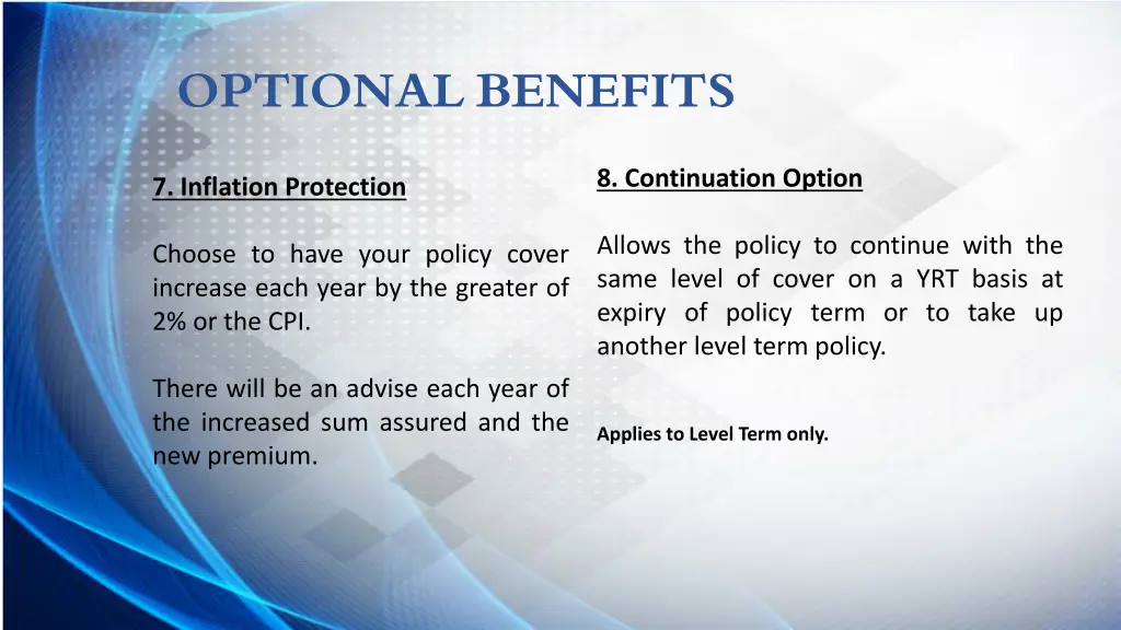 optional benefits 5