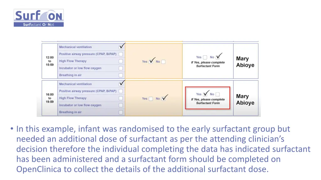 in this example infant was randomised