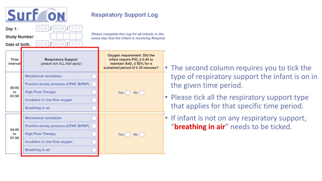 the second column requires you to tick the type