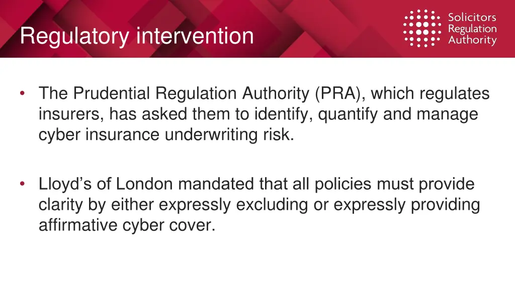 regulatory intervention