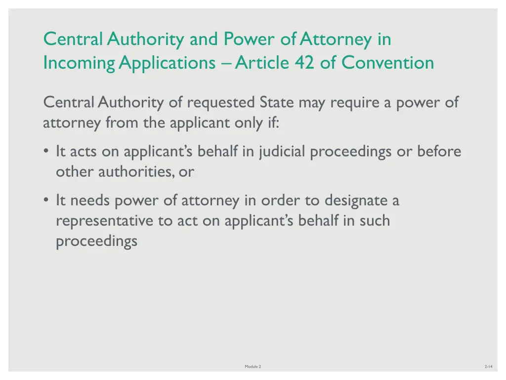 central authority and power of attorney