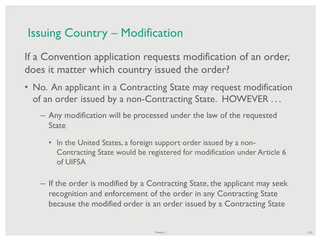 issuing country modification