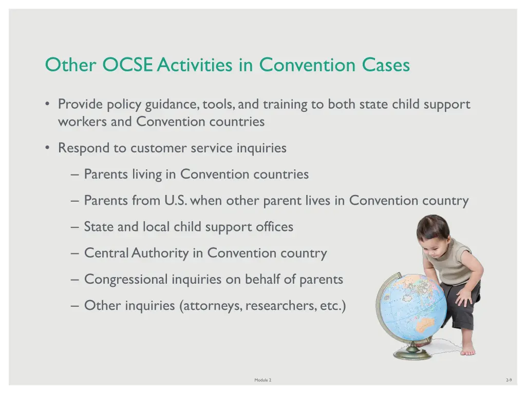 other ocse activities in convention cases