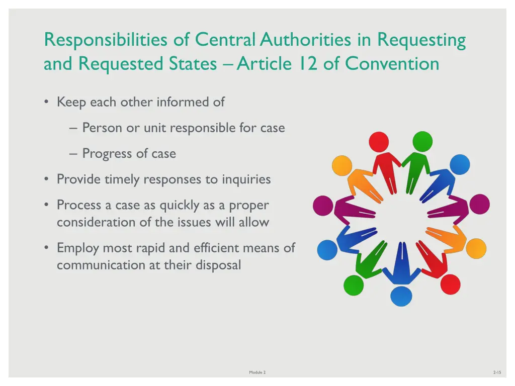 responsibilities of central authorities