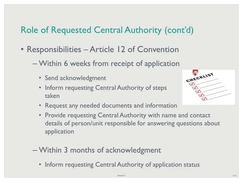 role of requested central authority cont d