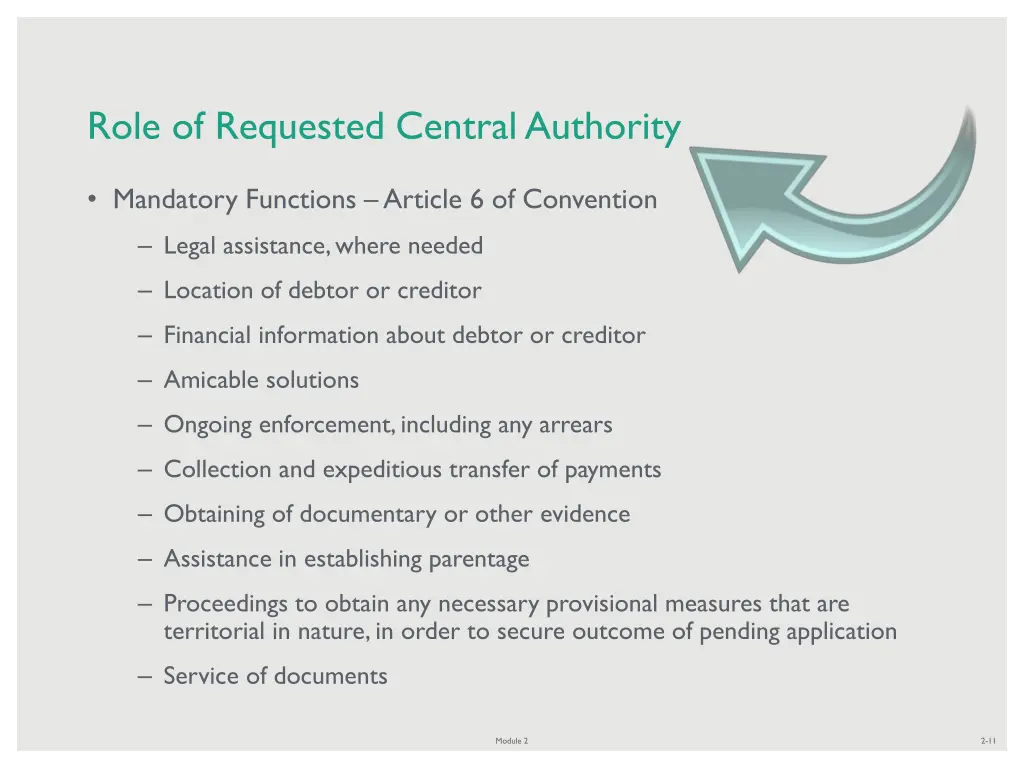 role of requested central authority