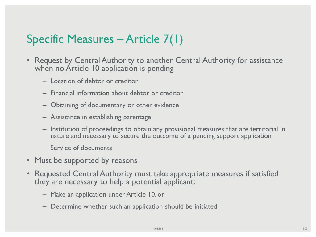 specific measures article 7 1