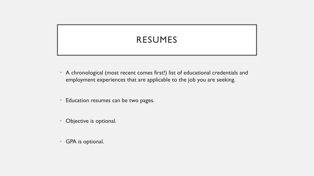 resumes