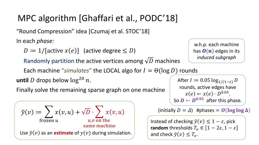 mpc algorithm ghaffari et al podc 18