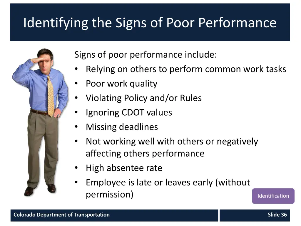 identifying the signs of poor performance