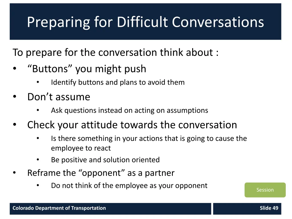 preparing for difficult conversations