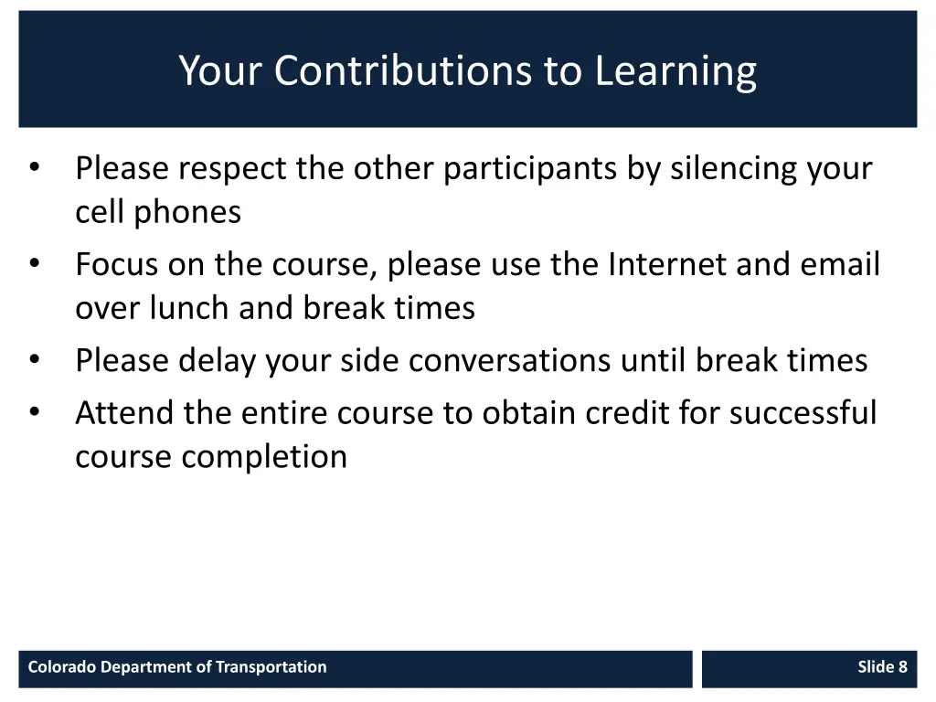 your contributions to learning