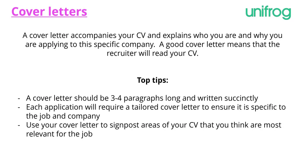 cover letters