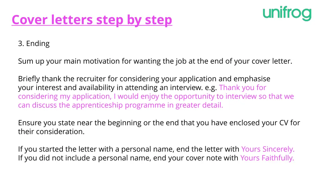 cover letters step by step 2