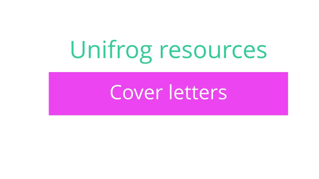 unifrog resources