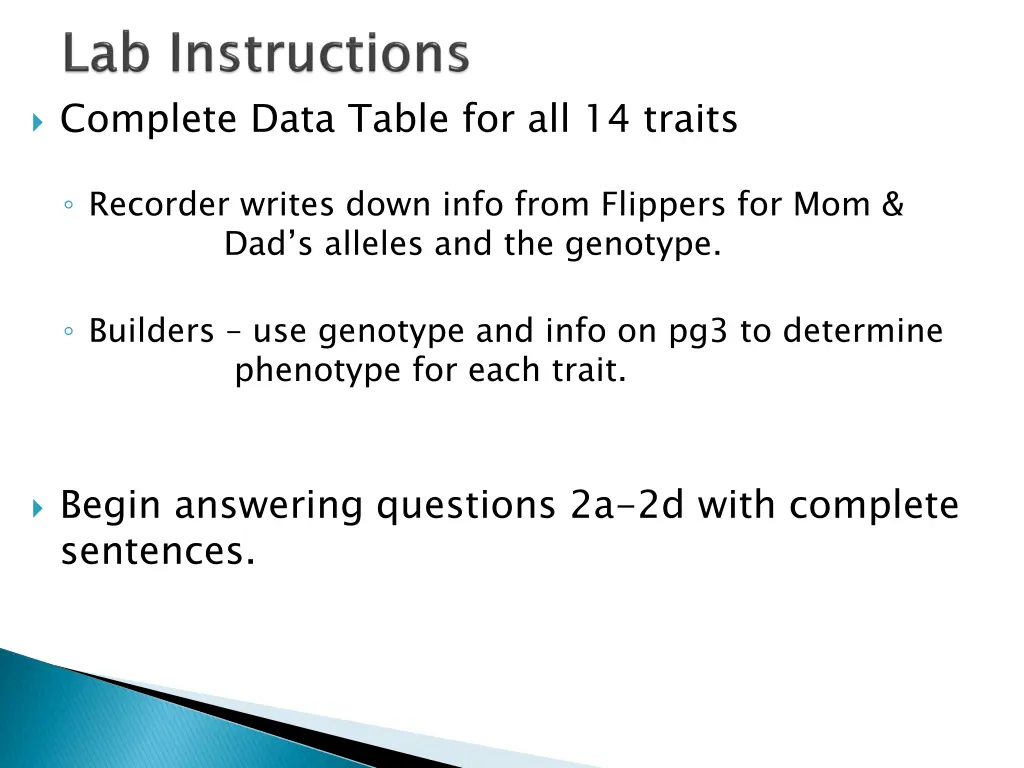 complete data table for all 14 traits