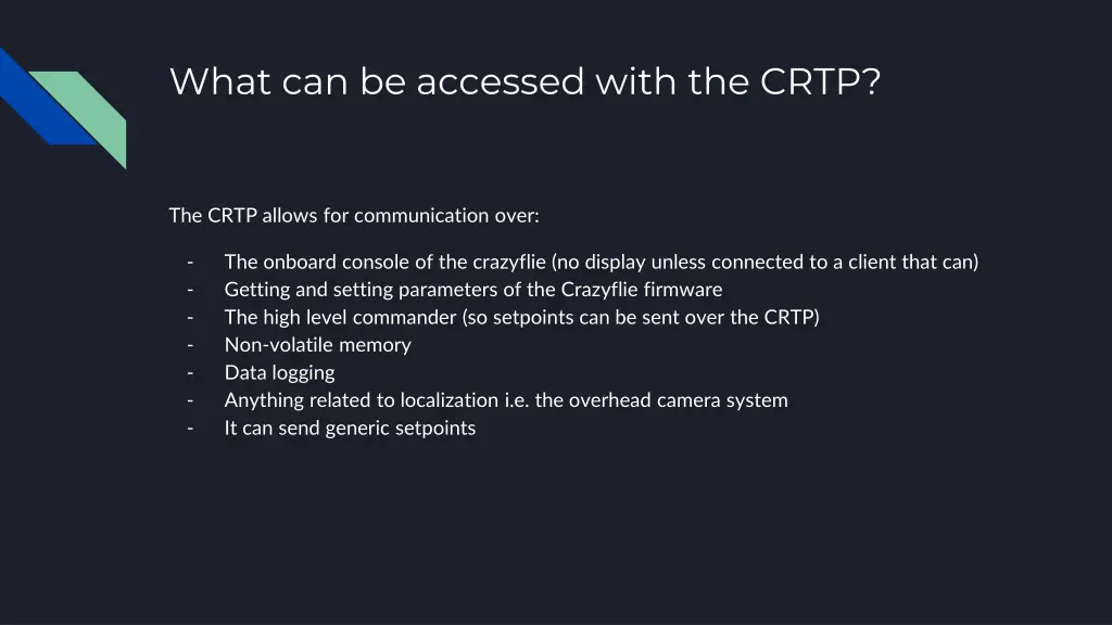 what can be accessed with the crtp