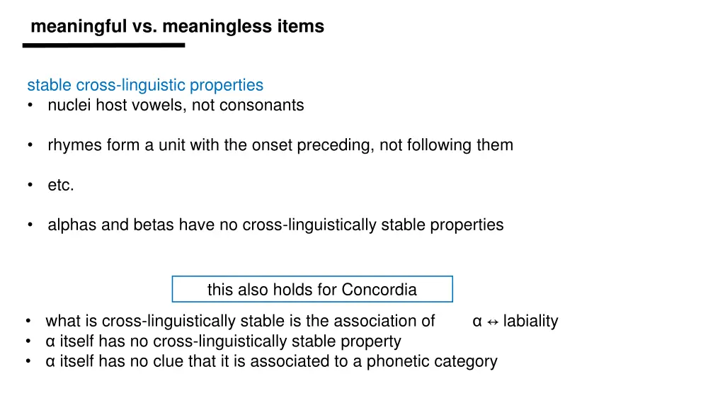 meaningful vs meaningless items 2