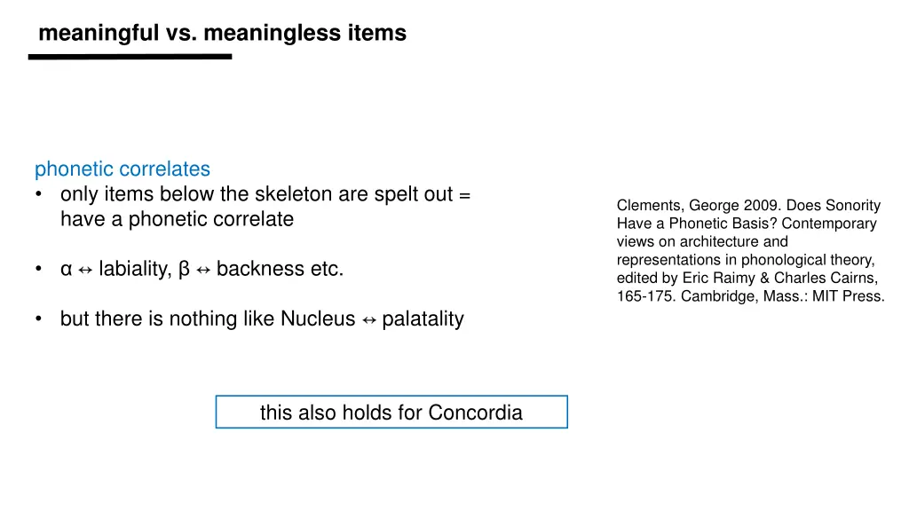 meaningful vs meaningless items