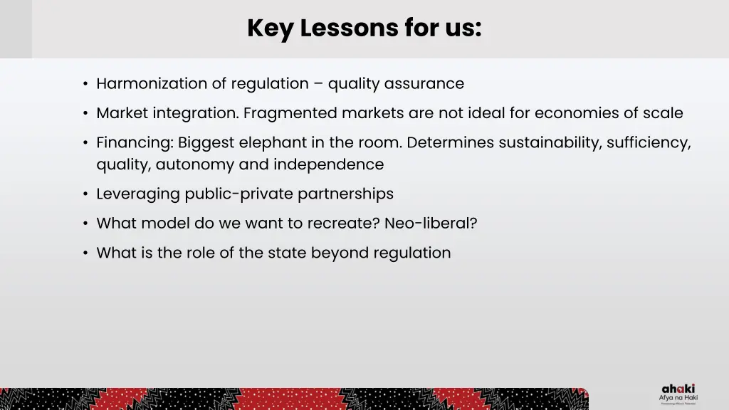 key lessons for us