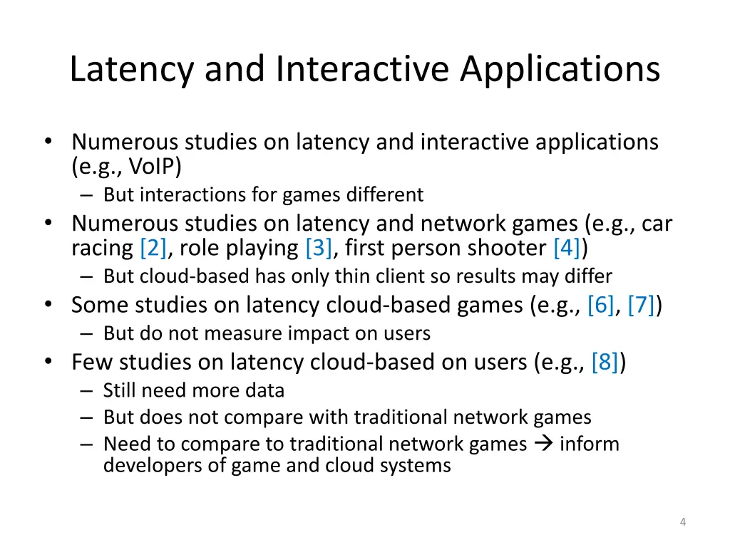 latency and interactive applications