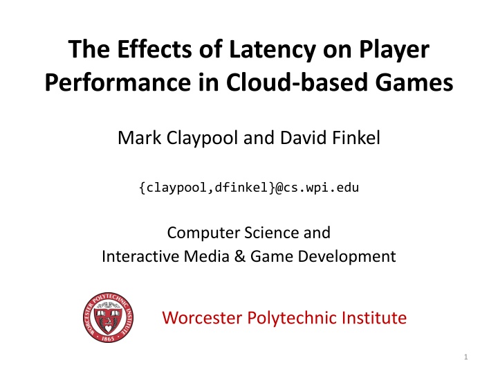 the effects of latency on player performance