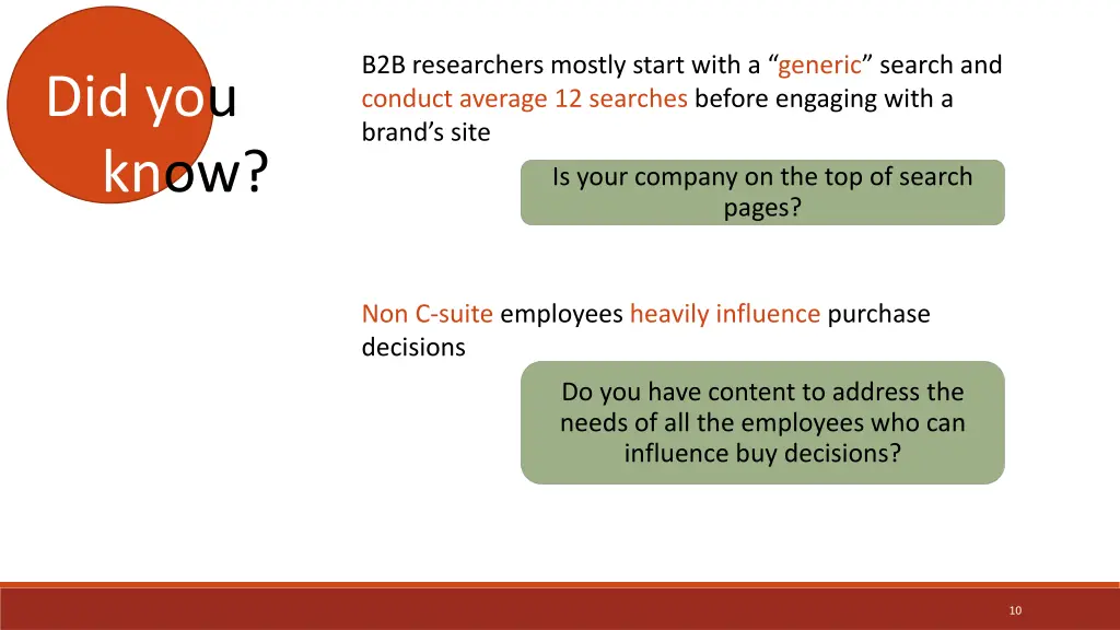 b2b researchers mostly start with a generic