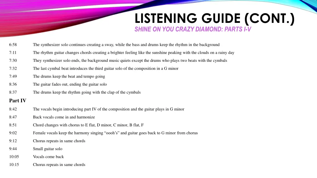 listening guide cont shine on you crazy diamond 2