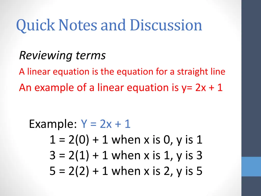 quick notes and discussion