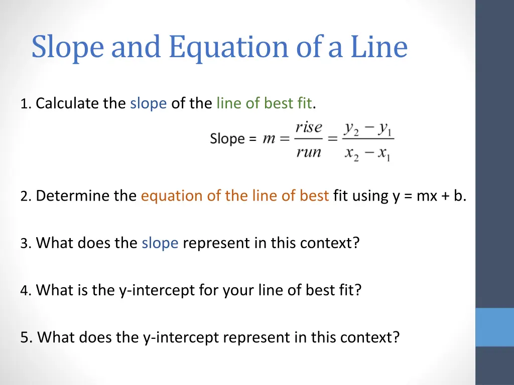 slope and equation of a line